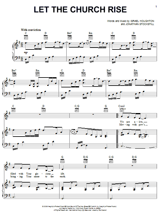 Israel Houghton Let The Church Rise Sheet Music Notes & Chords for Piano, Vocal & Guitar (Right-Hand Melody) - Download or Print PDF Israel Houghton Let The Church Rise Sheet Music Notes & Chords for Piano, Vocal & Guitar (Right-Hand Melody) - Download or Print PDF