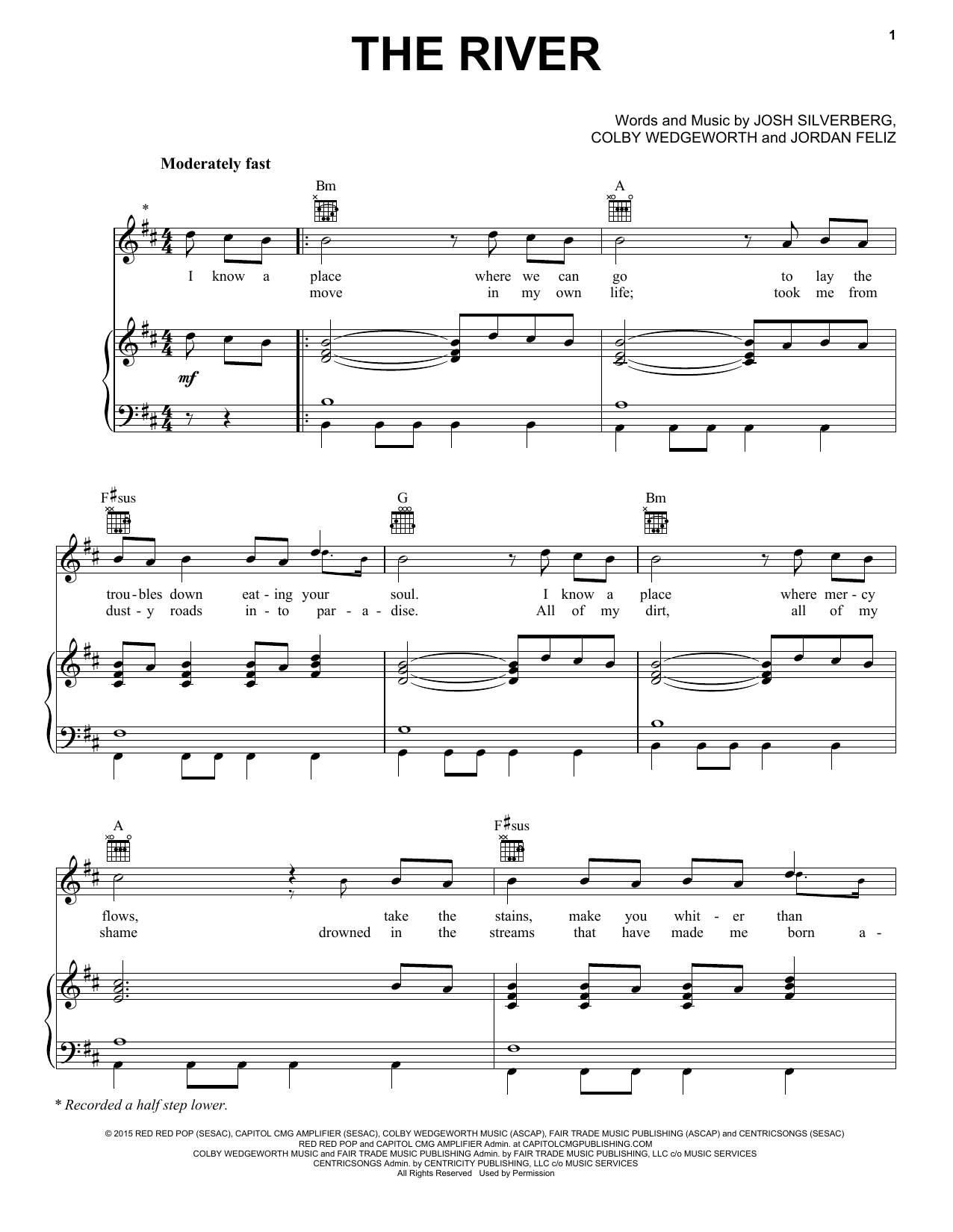 Jordan Feliz The River Sheet Music Notes & Chords for Piano, Vocal & Guitar (Right-Hand Melody) - Download or Print PDF Jordan Feliz The River Sheet Music Notes & Chords for Piano, Vocal & Guitar (Right-Hand Melody) - Download or Print PDF