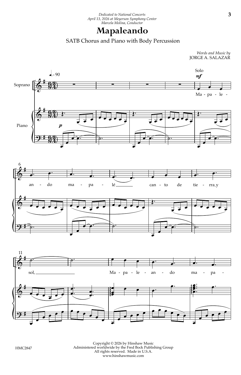 Jorge A. Salazar Mapaleondo Sheet Music Notes & Chords for SATB Choir - Download or Print PDF