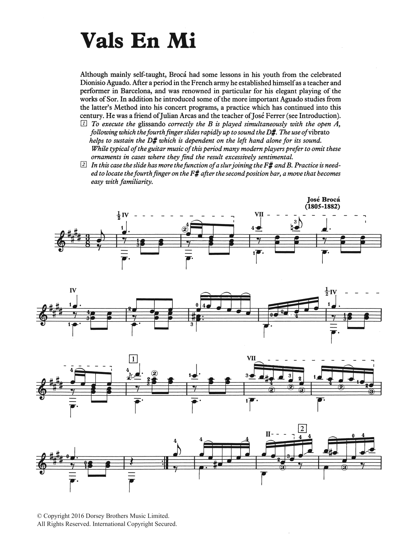 José Brocá Vals En Mi Sheet Music Notes & Chords for Guitar - Download or Print PDF
