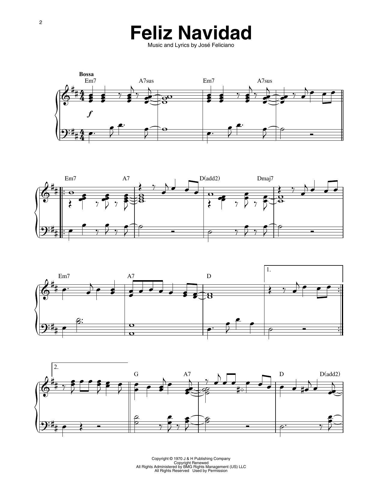 Jose Feliciano Feliz Navidad (arr. Maeve Gilchrist) Sheet Music Notes & Chords for Harp - Download or Print PDF