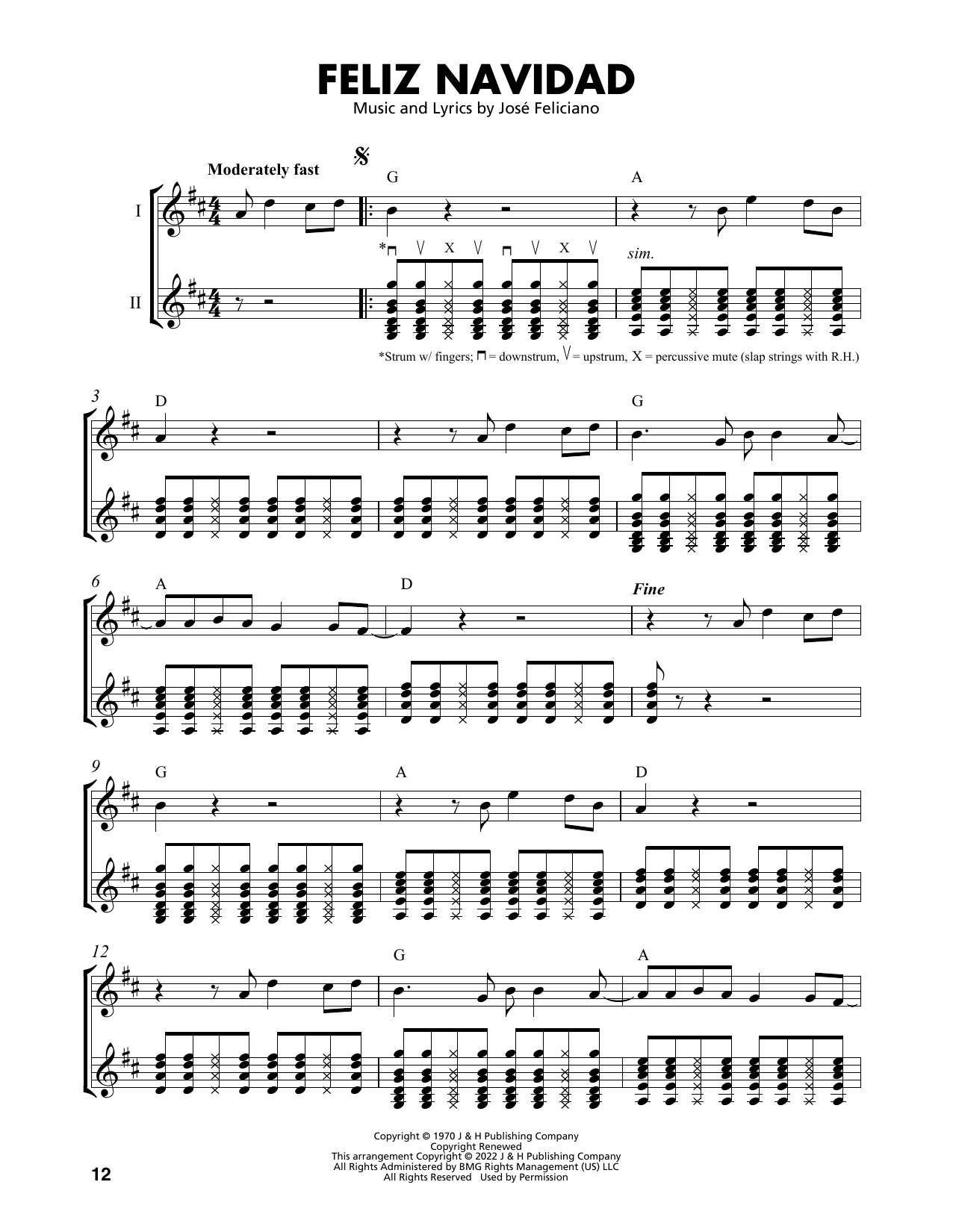 Jose Feliciano Feliz Navidad (arr. Mark Phillips) Sheet Music Notes & Chords for Easy Guitar Tab - Download or Print PDF
