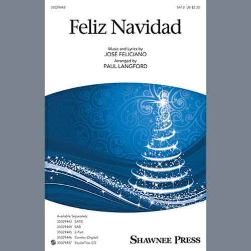 Jose Feliciano, Feliz Navidad (arr. Paul Langford), 2-Part Choir