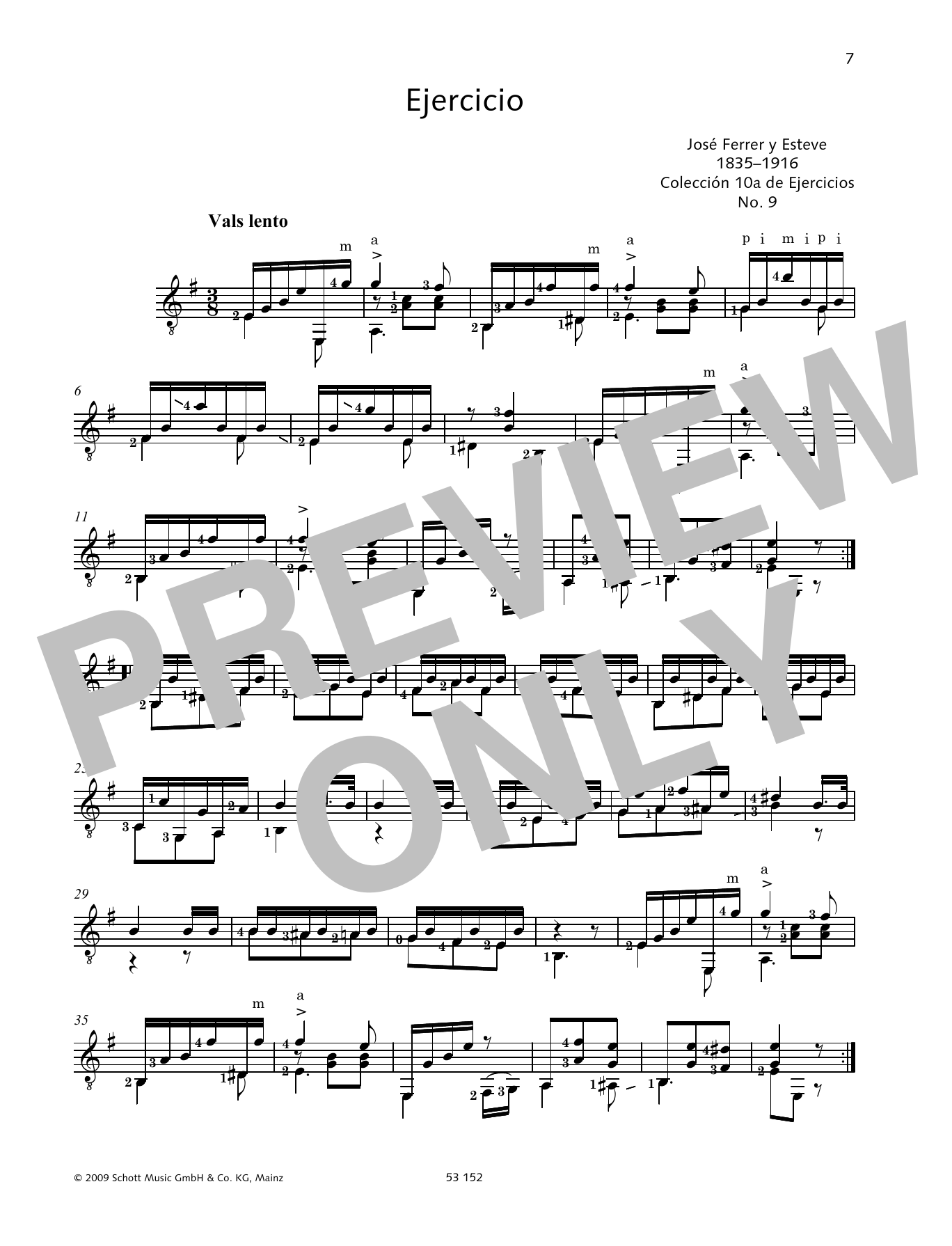 Jose Ferrer Ejercicio Sheet Music Notes & Chords for Solo Guitar - Download or Print PDF