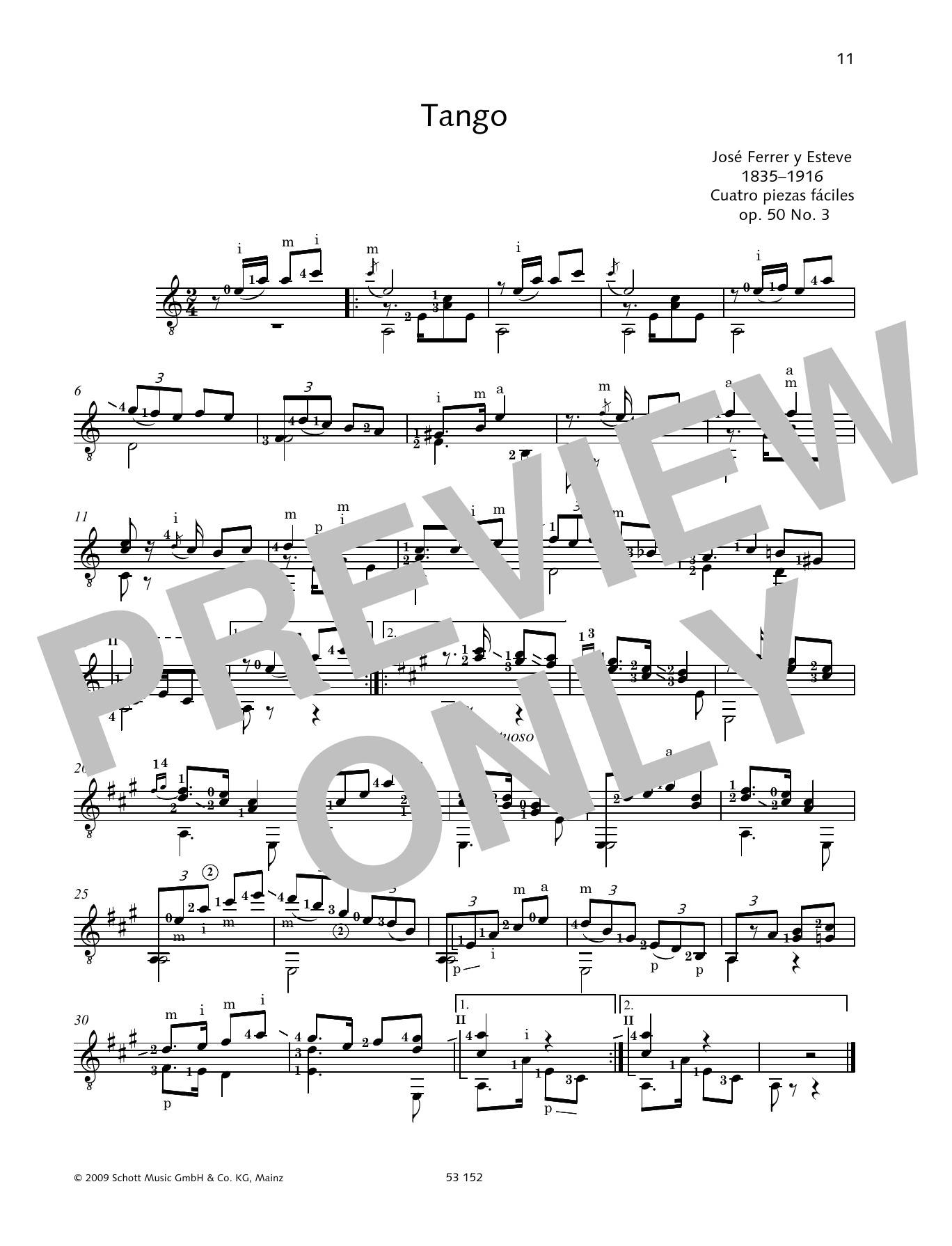 Jose Ferrer Tango Sheet Music Notes & Chords for Solo Guitar - Download or Print PDF