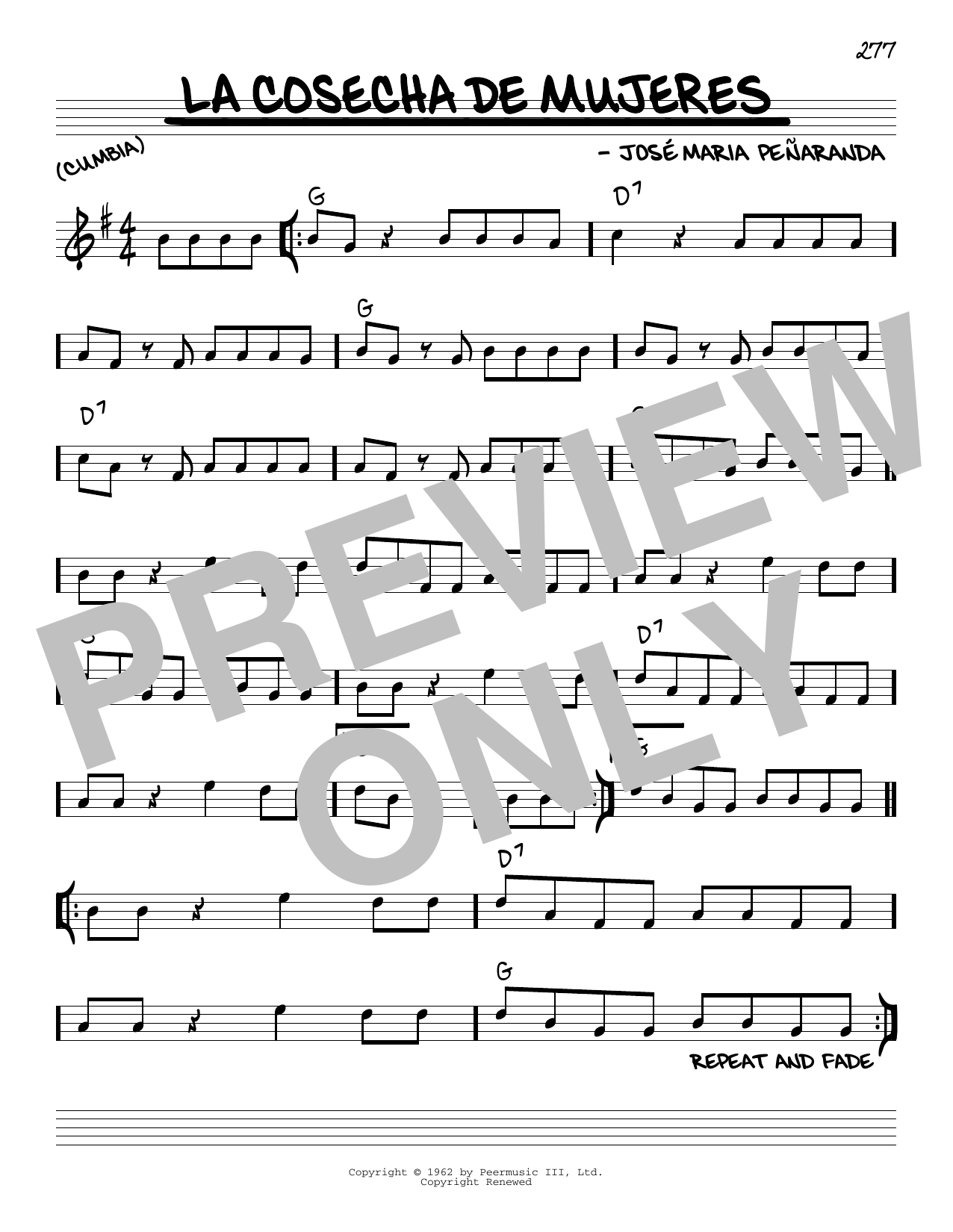 José Maria Peñaranda La Cosecha De Mujeres Sheet Music Notes & Chords for Real Book – Melody & Chords - Download or Print PDF