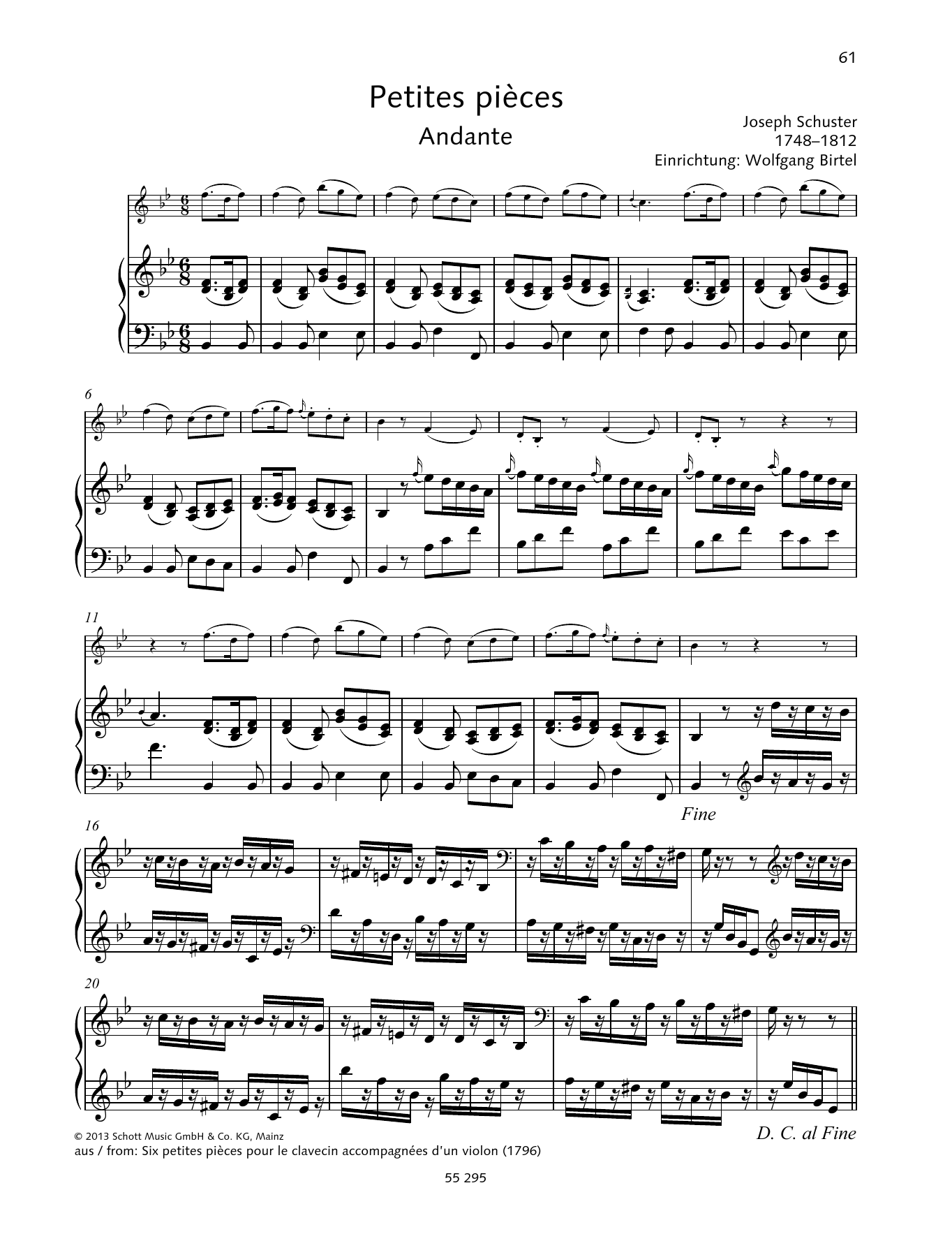 Josef Schuster Petites pièces Sheet Music Notes & Chords for String Solo - Download or Print PDF