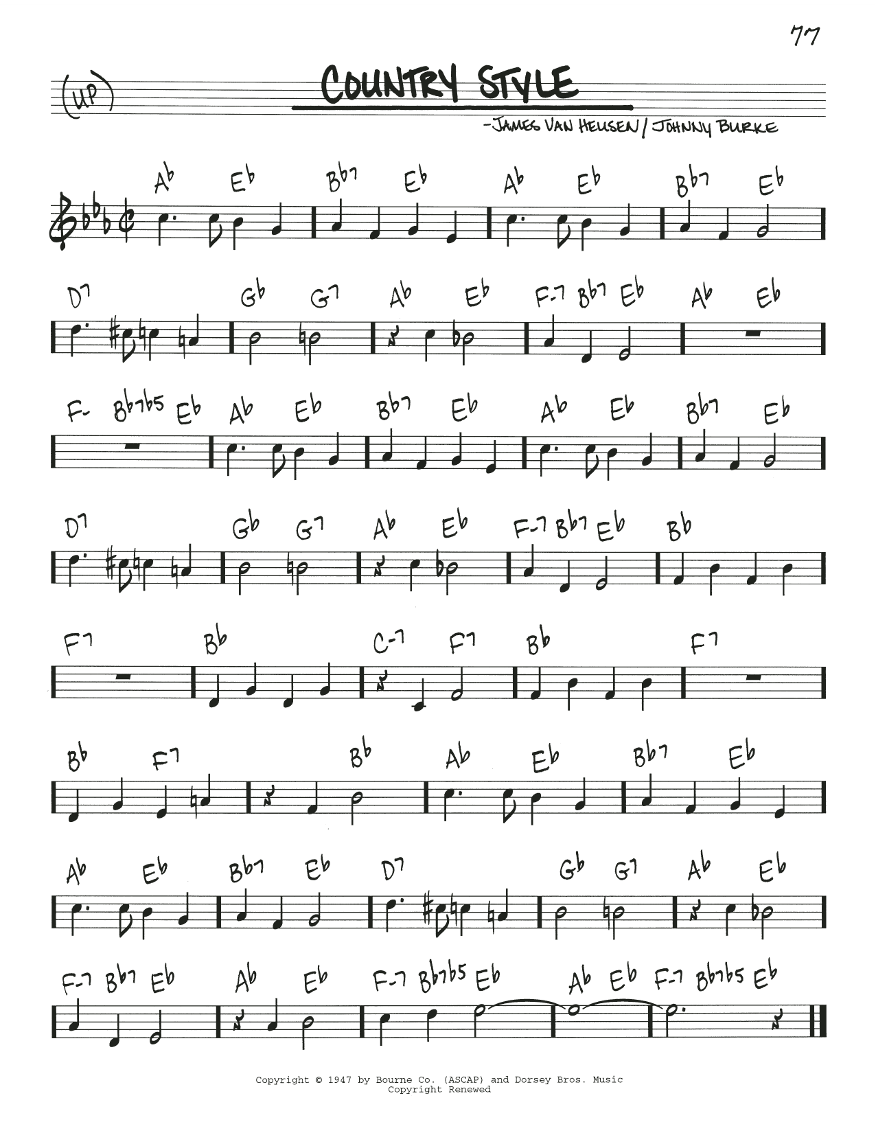 Josef Zawinul Country Preacher Sheet Music Notes & Chords for Real Book – Melody & Chords - Download or Print PDF