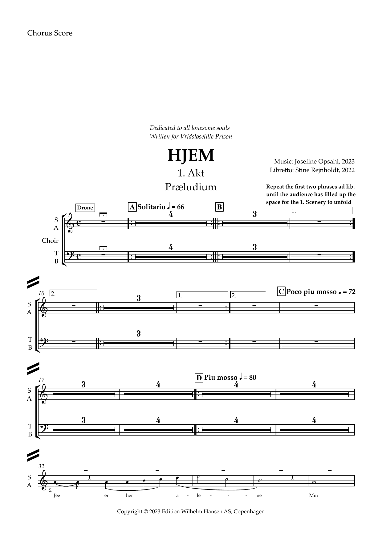 Josefine Opsahl Hjem Sheet Music Notes & Chords for Choir - Download or Print PDF