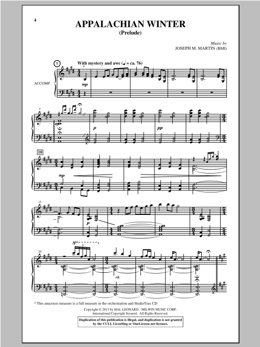 Joseph M. Martin Appalachian Winter (A Cantata For Christmas) Sheet Music Notes & Chords for SATB - Download or Print PDF