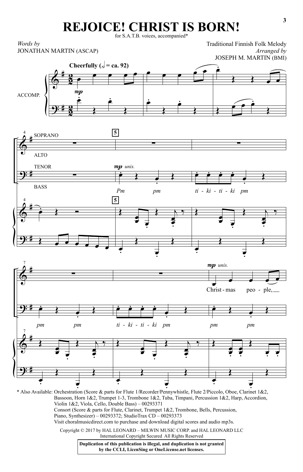 Joseph M. Martin Rejoice! Christ Is Born! Sheet Music Notes & Chords for SATB Choir - Download or Print PDF