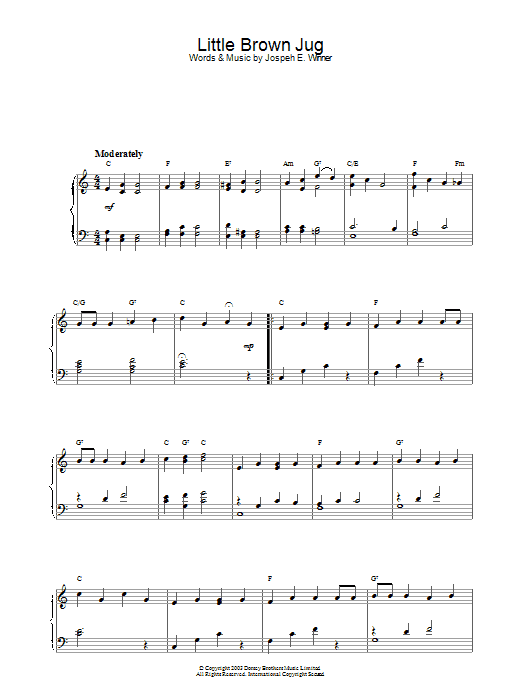 Joseph E. Winner Little Brown Jug Sheet Music Notes & Chords for Ukulele - Download or Print PDF