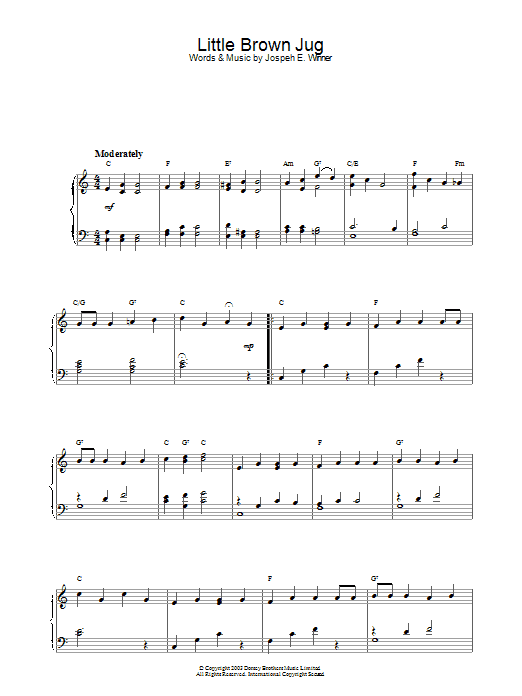 Joseph E. Winner Little Brown Jug Sheet Music Notes & Chords for Ocarina - Download or Print PDF