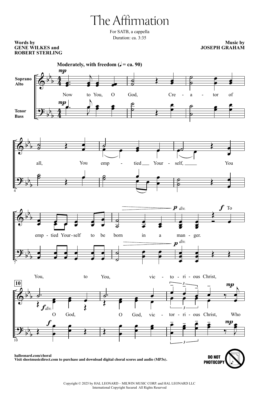 Joseph Graham The Affirmation Sheet Music Notes & Chords for SATB Choir - Download or Print PDF