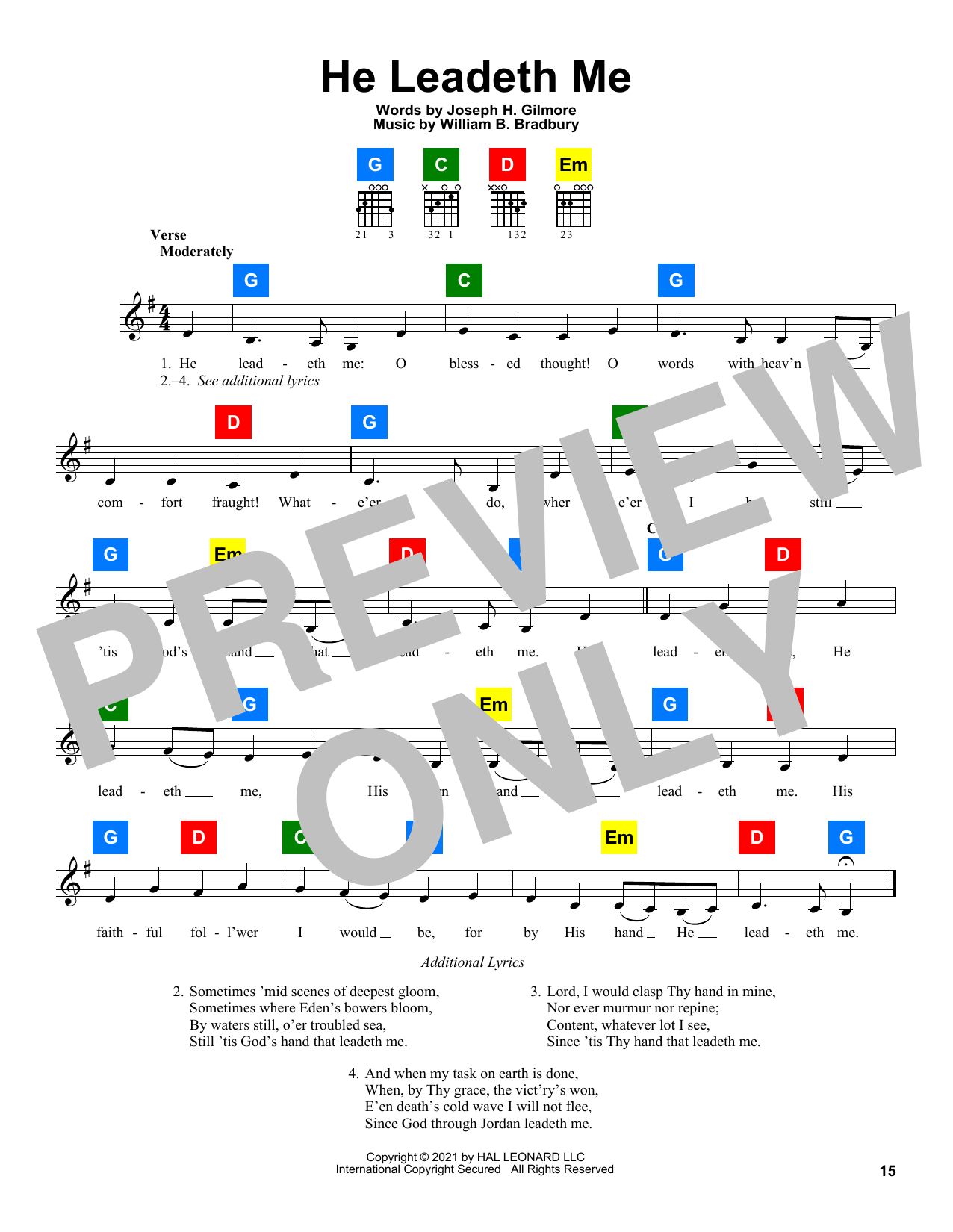 Joseph H. Gilmore He Leadeth Me Sheet Music Notes & Chords for ChordBuddy - Download or Print PDF