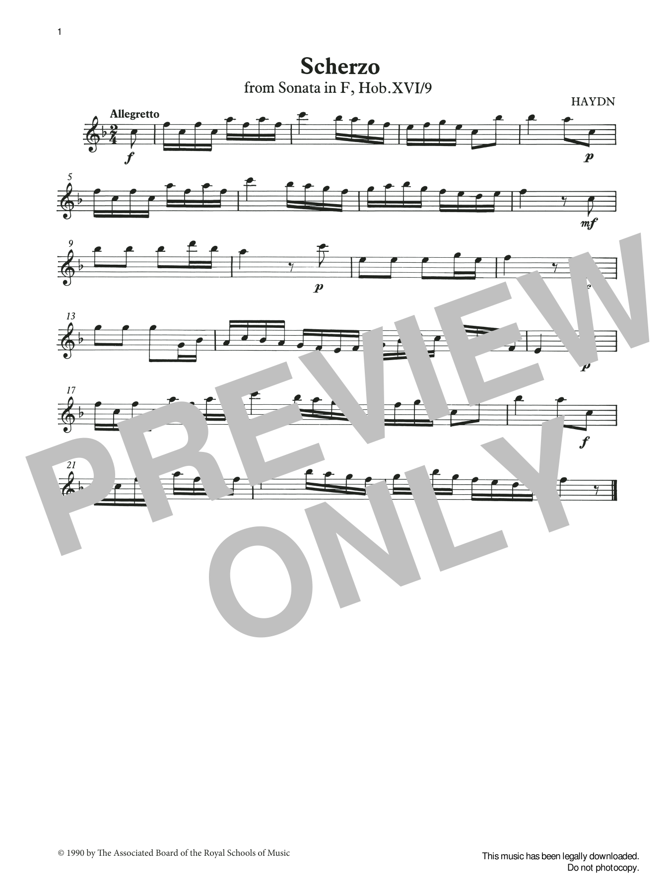 Joseph Haydn Scherzo (score & part) from Graded Music for Tuned Percussion, Book I Sheet Music Notes & Chords for Percussion Solo - Download or Print PDF