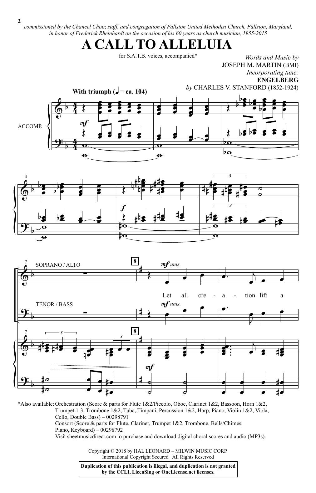 Joseph M. Martin A Call To Alleluia Sheet Music Notes & Chords for SATB Choir - Download or Print PDF