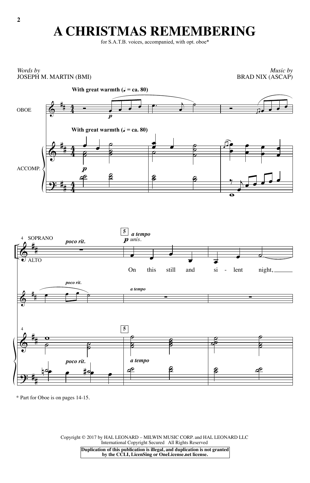 Joseph M. Martin A Christmas Remembering Sheet Music Notes & Chords for SATB - Download or Print PDF