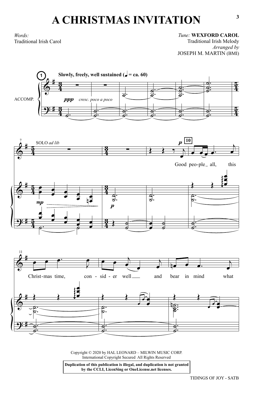 Joseph M. Martin A Festival Gathering Of Carols Sheet Music Notes & Chords for SATB Choir - Download or Print PDF