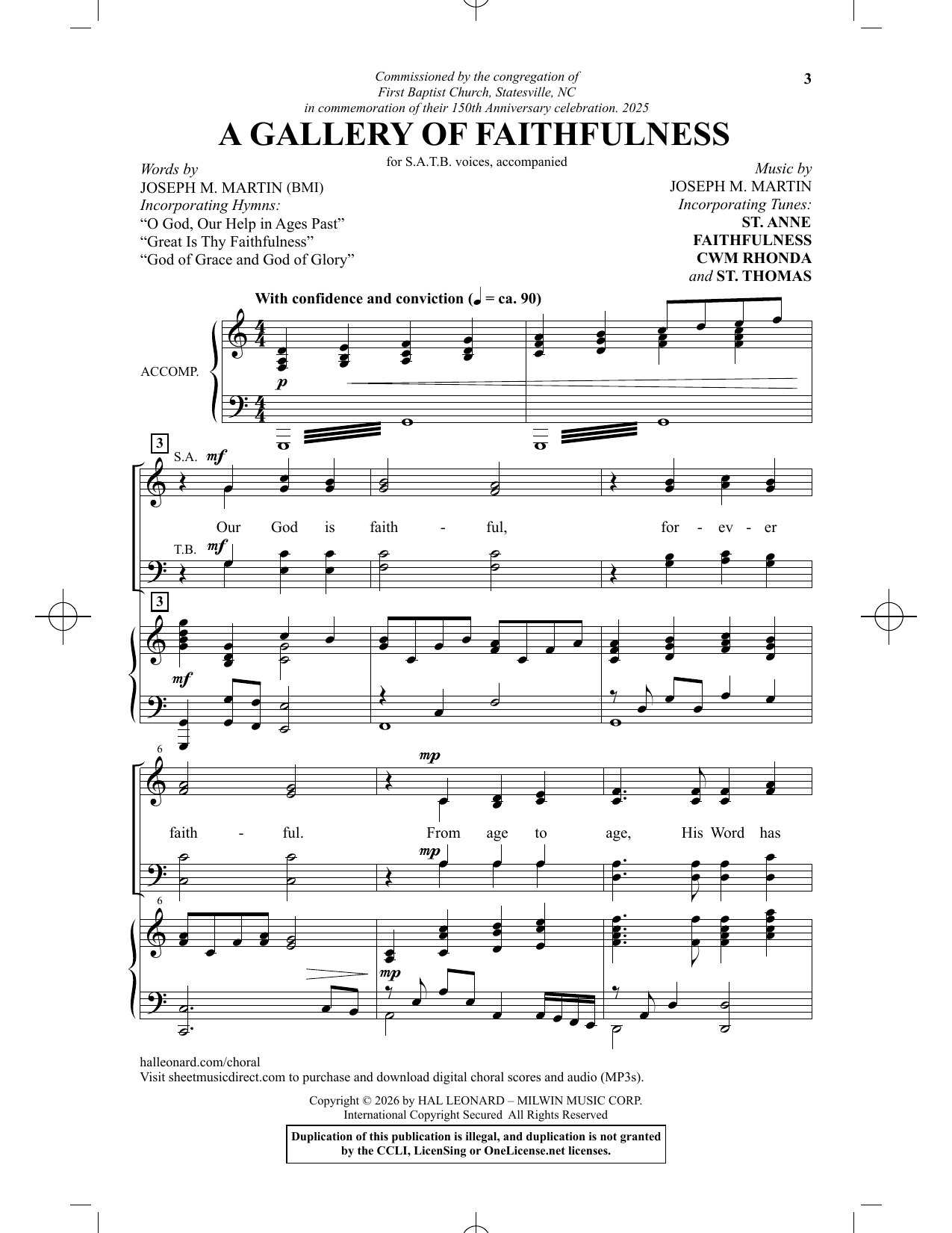 Joseph M. Martin A Gallery Of Faithfulness Sheet Music Notes & Chords for SATB Choir - Download or Print PDF
