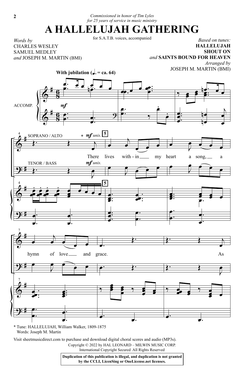 Joseph M. Martin A Hallelujah Gathering Sheet Music Notes & Chords for SATB Choir - Download or Print PDF