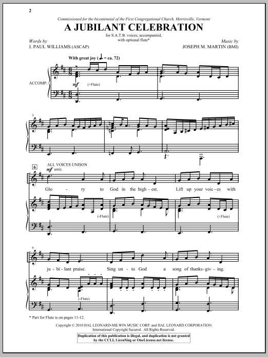 Joseph M. Martin A Jubilant Celebration Sheet Music Notes & Chords for SATB - Download or Print PDF