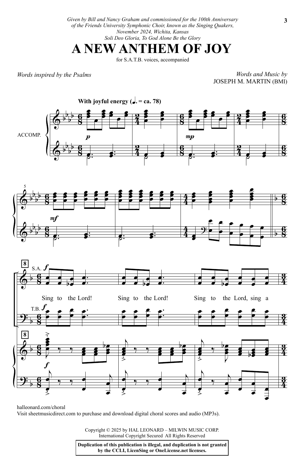 Joseph M. Martin A New Anthem Of Joy Sheet Music Notes & Chords for SATB Choir - Download or Print PDF Joseph M. Martin A New Anthem Of Joy Sheet Music Notes & Chords for SATB Choir - Download or Print PDF