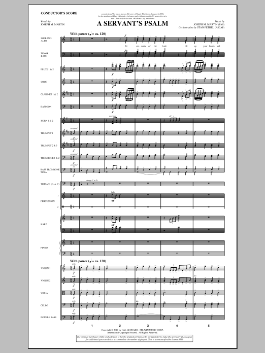 Joseph M. Martin A Servant's Psalm - Full Score Sheet Music Notes & Chords for Choir Instrumental Pak - Download or Print PDF