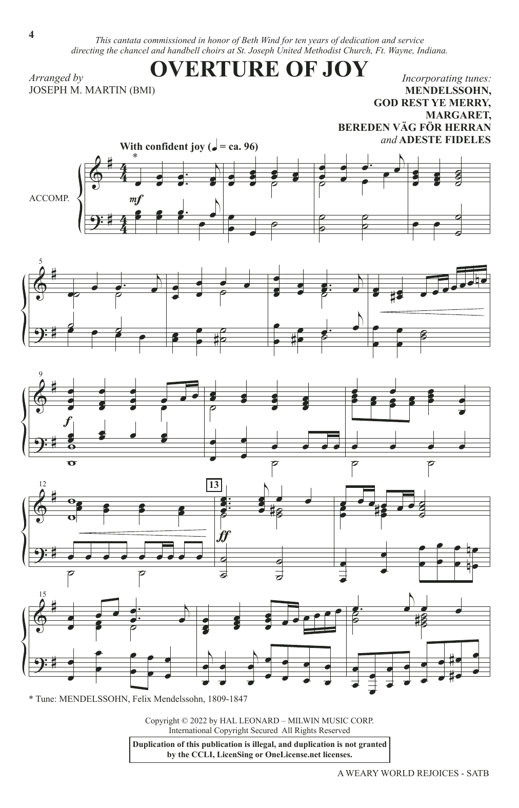 Joseph M. Martin A Weary World Rejoices (A Chamber Cantata For Christmas) Sheet Music Notes & Chords for SATB Choir - Download or Print PDF