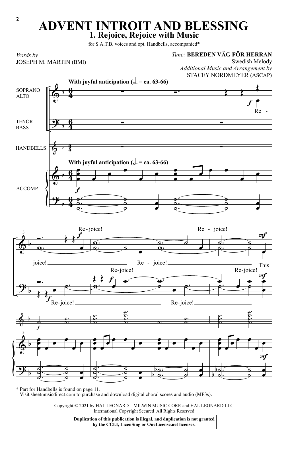 Joseph M. Martin Advent Introit And Blessing (arr. Stacey Nordmeyer) Sheet Music Notes & Chords for SATB Choir - Download or Print PDF