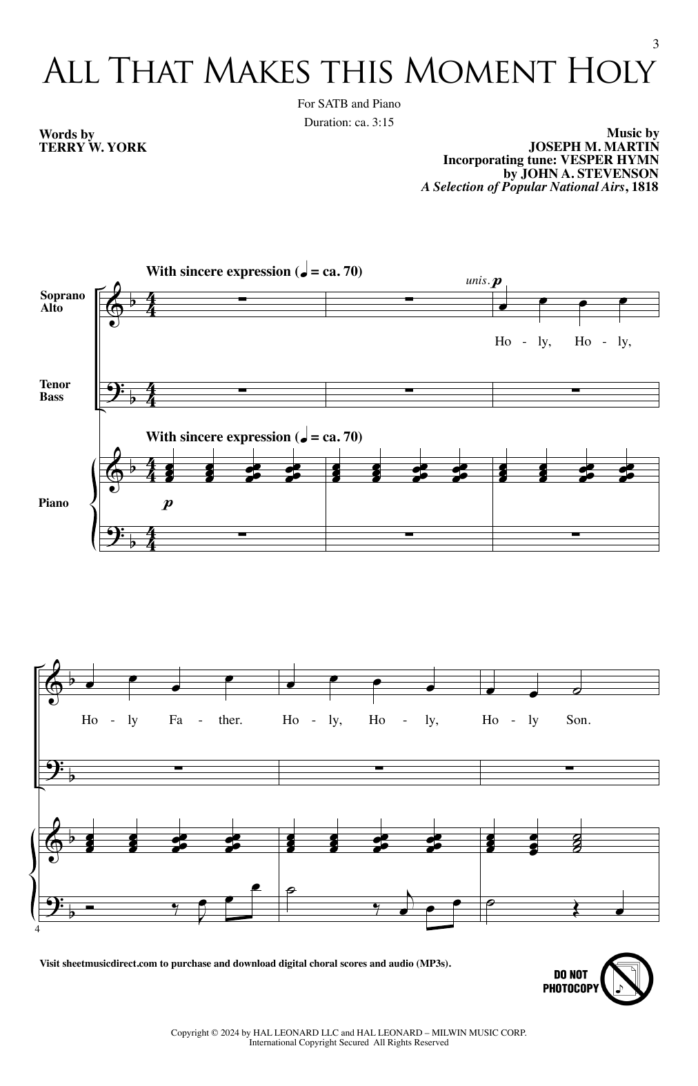 Joseph M. Martin All That Makes This Moment Holy Sheet Music Notes & Chords for SATB Choir - Download or Print PDF