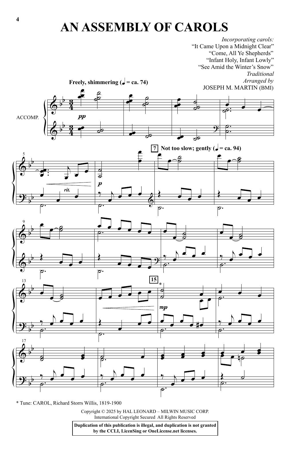 Joseph M. Martin An Assembly Of Carols Sheet Music Notes & Chords for SATB Choir - Download or Print PDF Joseph M. Martin An Assembly Of Carols Sheet Music Notes & Chords for SATB Choir - Download or Print PDF