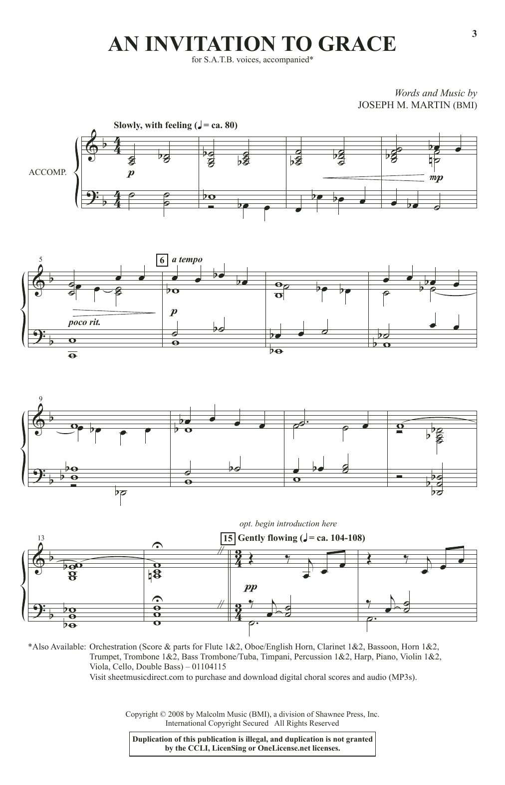 Joseph M. Martin An Invitation To Grace Sheet Music Notes & Chords for SATB Choir - Download or Print PDF