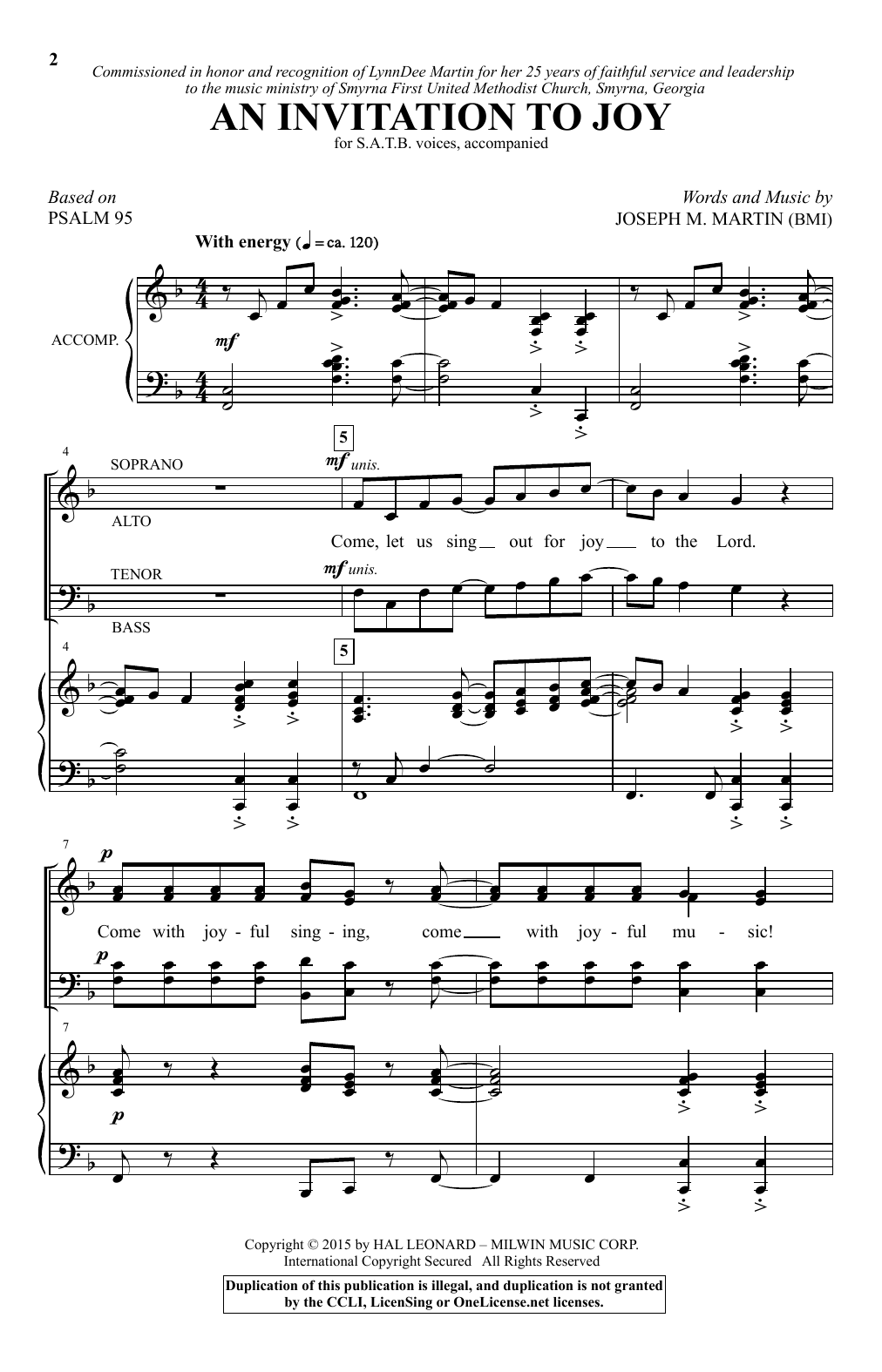 Joseph M. Martin An Invitation To Joy Sheet Music Notes & Chords for SATB - Download or Print PDF