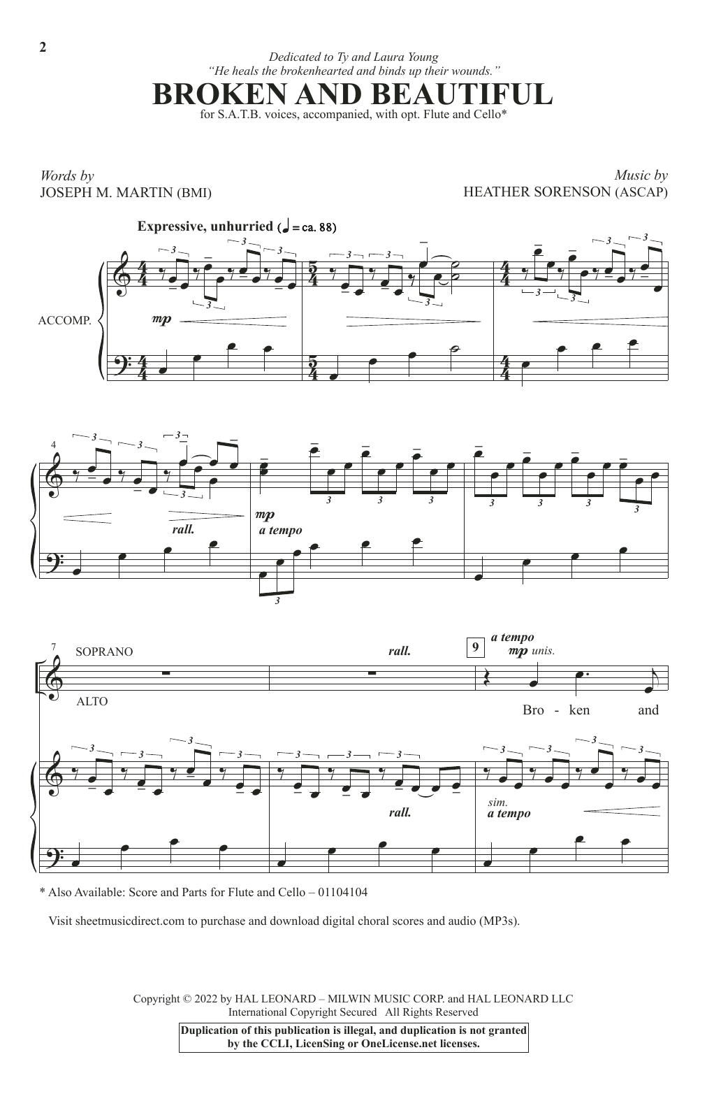 Joseph M. Martin and Heather Sorenson Broken And Beautiful Sheet Music Notes & Chords for SATB Choir - Download or Print PDF