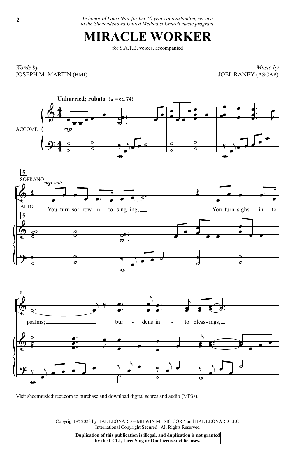 Joseph M. Martin and Joel Raney Miracle Worker Sheet Music Notes & Chords for SATB Choir - Download or Print PDF