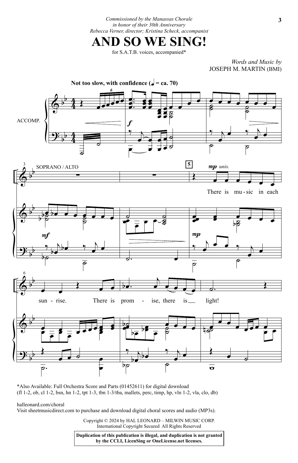 Joseph M. Martin And So We Sing! Sheet Music Notes & Chords for SATB Choir - Download or Print PDF