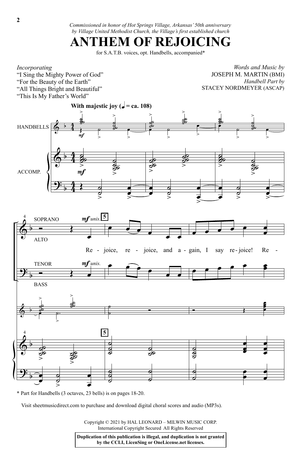 Joseph M. Martin Anthem Of Rejoicing Sheet Music Notes & Chords for SATB Choir - Download or Print PDF