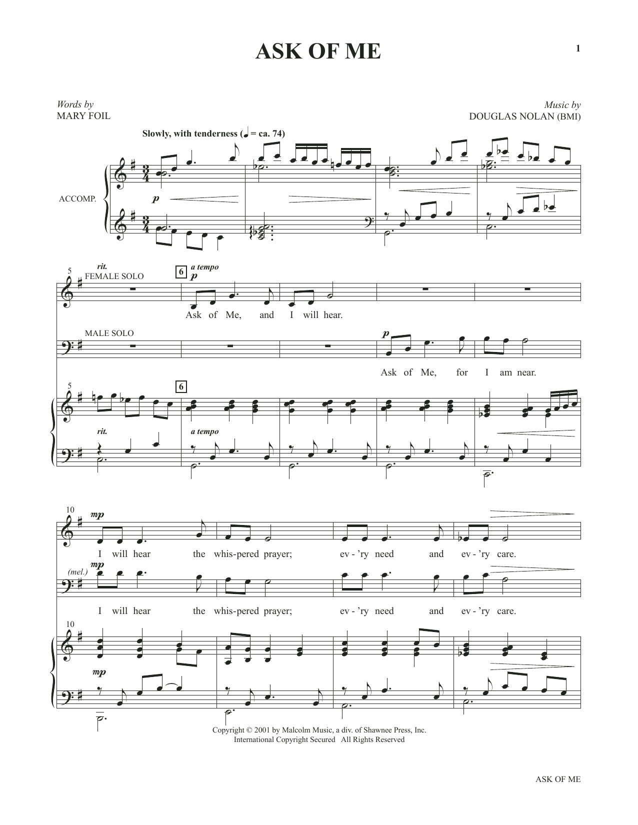 Joseph M. Martin Ask Of Me (from Voices Together: Duets for Sanctuary Singers) Sheet Music Notes & Chords for Vocal Duet - Download or Print PDF