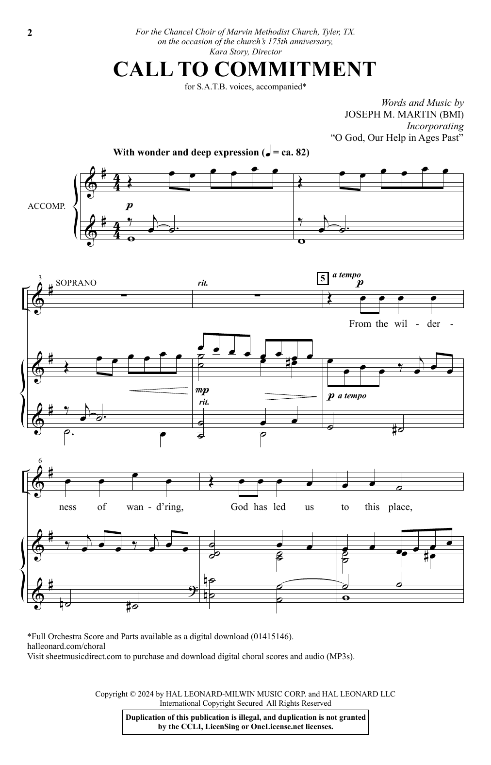 Joseph M. Martin Call To Commitment Sheet Music Notes & Chords for SATB Choir - Download or Print PDF