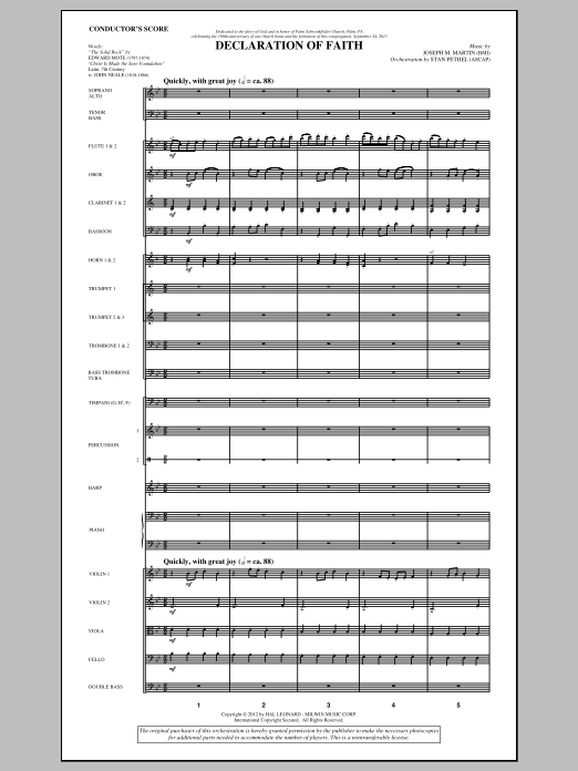 Joseph M. Martin Declaration Of Faith - Score Sheet Music Notes & Chords for Choir Instrumental Pak - Download or Print PDF