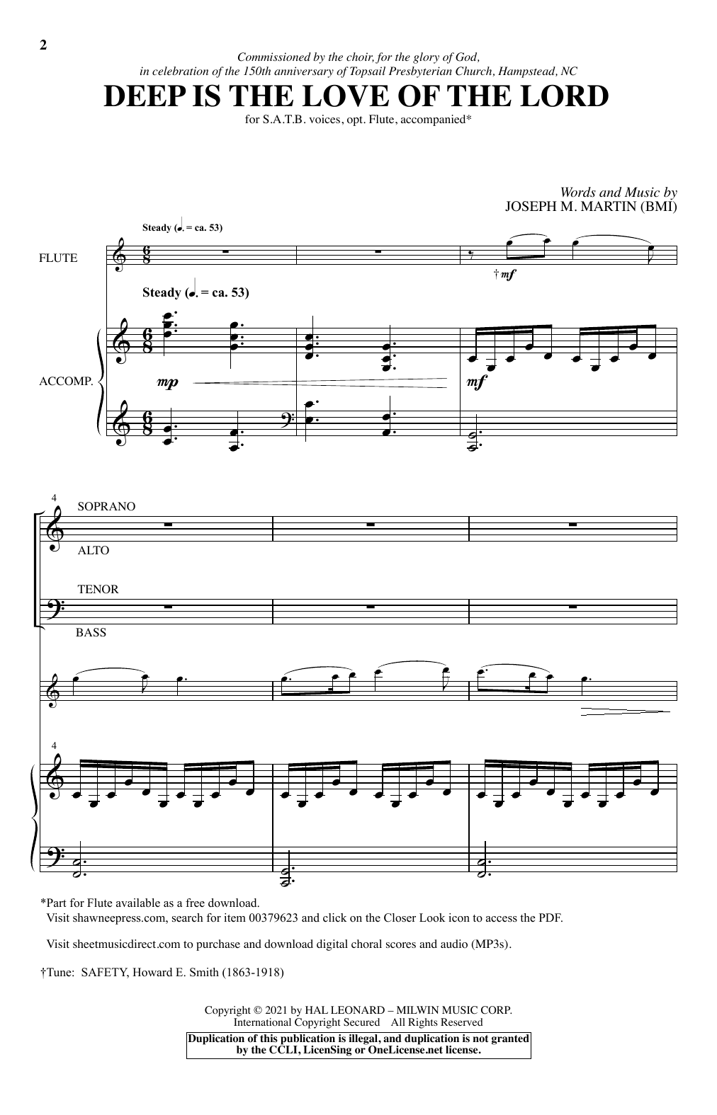 Joseph M. Martin Deep Is The Love Of The Lord Sheet Music Notes & Chords for SATB Choir - Download or Print PDF