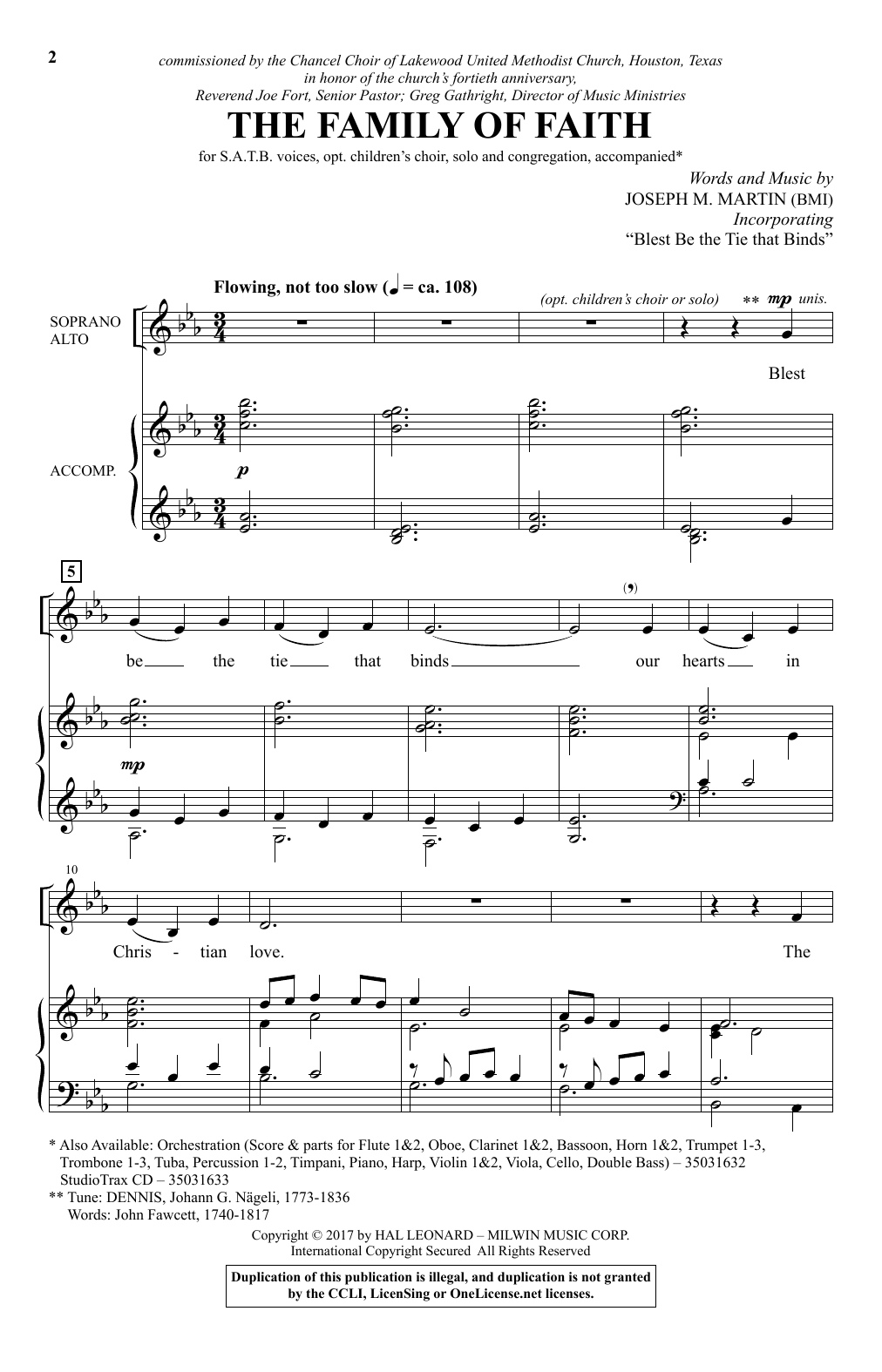 Joseph M. Martin Family Of Faith Sheet Music Notes & Chords for SATB - Download or Print PDF