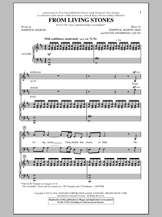 Joseph M. Martin From Living Stones Sheet Music Notes & Chords for SATB - Download or Print PDF
