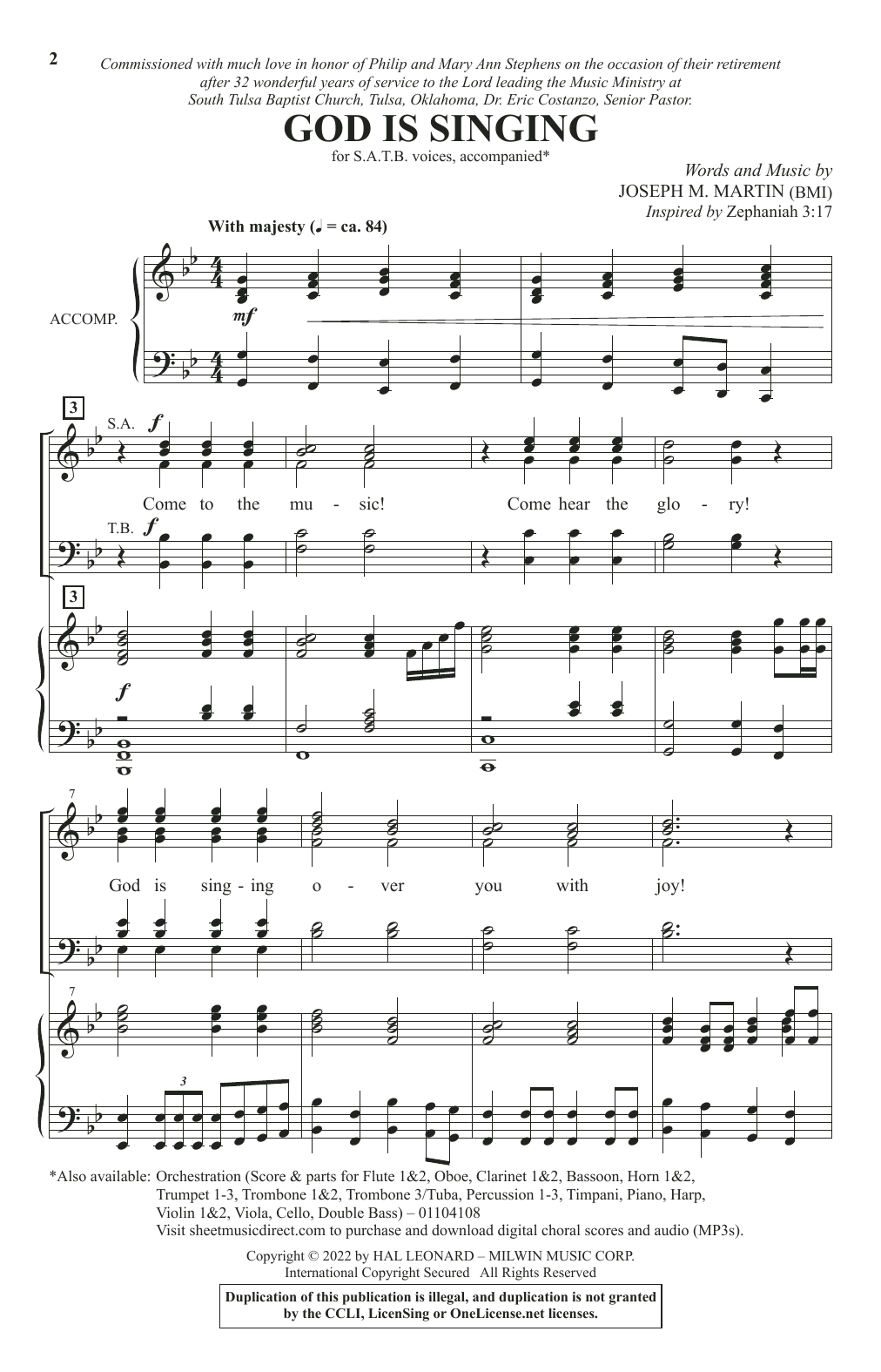 Joseph M. Martin God Is Singing Sheet Music Notes & Chords for SATB Choir - Download or Print PDF