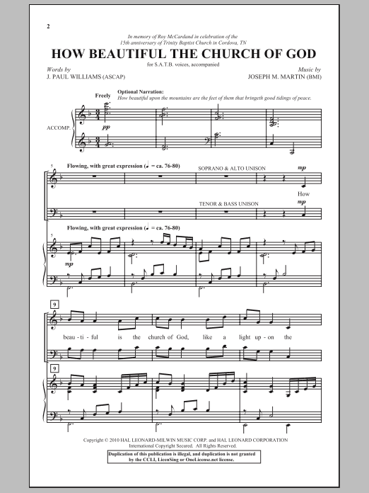 Joseph M. Martin How Beautiful The Church Of God Sheet Music Notes & Chords for SATB - Download or Print PDF