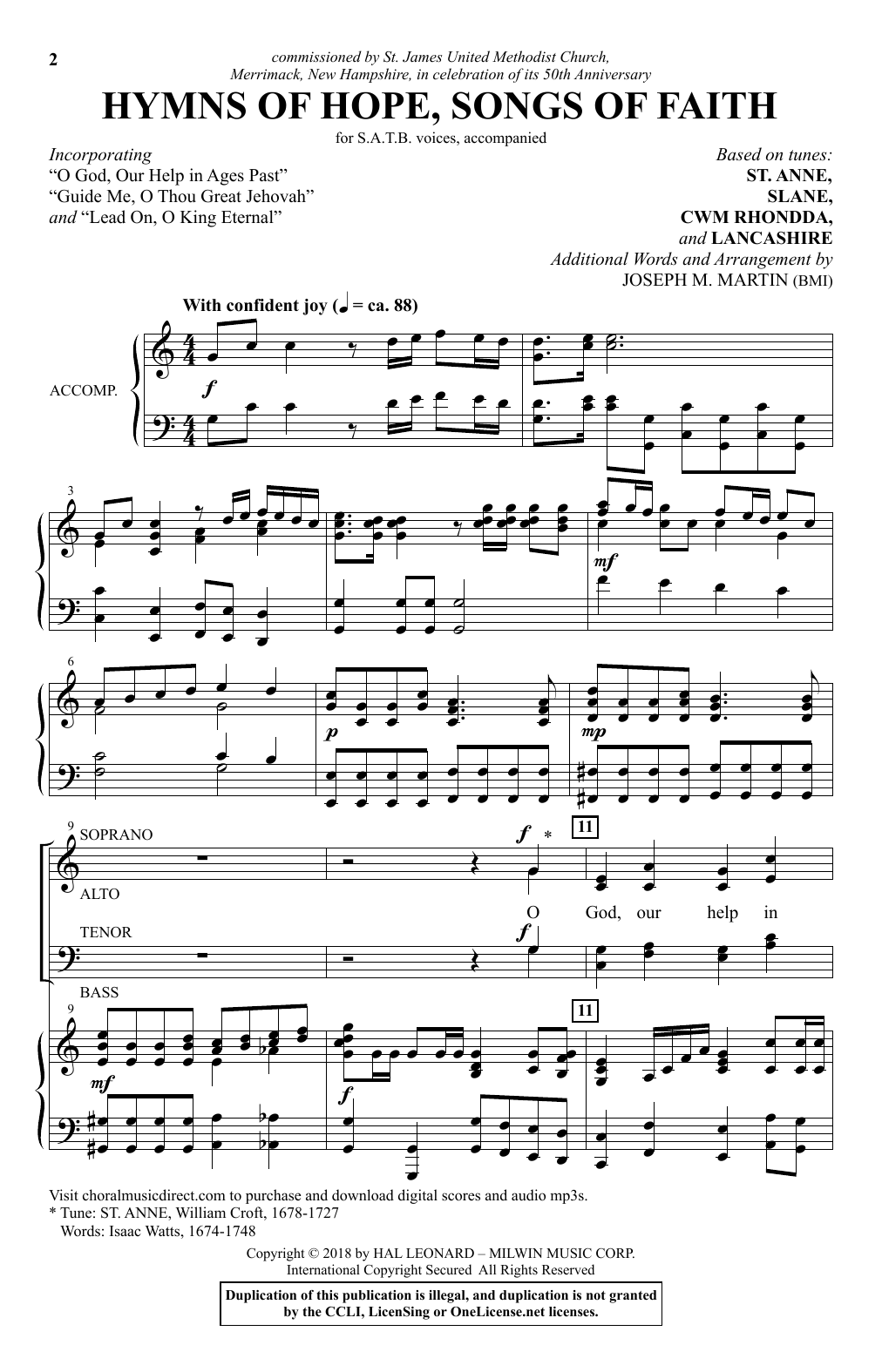 Joseph M. Martin Hymns Of Hope, Songs Of Faith Sheet Music Notes & Chords for SATB - Download or Print PDF