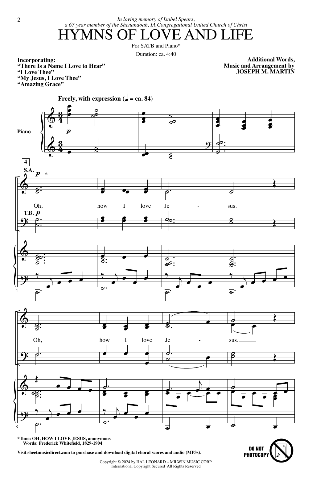 Joseph M. Martin Hymns Of Love And Life Sheet Music Notes & Chords for SATB Choir - Download or Print PDF