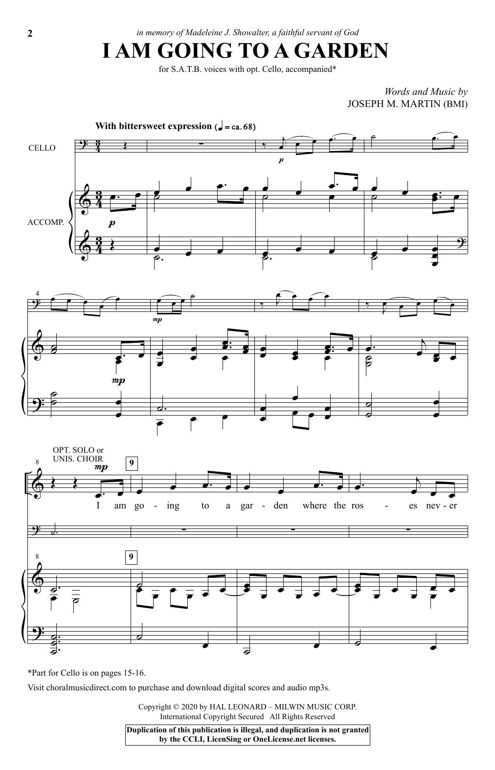 Joseph M. Martin I Am Going To A Garden Sheet Music Notes & Chords for SATB Choir - Download or Print PDF