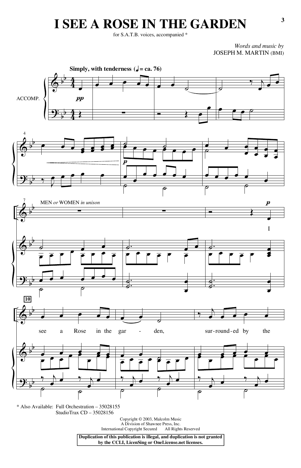 Joseph M. Martin I See A Rose In The Graden Sheet Music Notes & Chords for SATB Choir - Download or Print PDF Joseph M. Martin I See A Rose In The Graden Sheet Music Notes & Chords for SATB Choir - Download or Print PDF